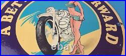 Vintage Michelin Tires Porcelain Gas 10 Motorcycle Service Store Pump Signs