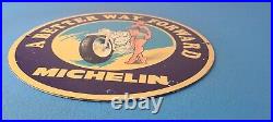 Vintage Michelin Tires Porcelain Gas 10 Motorcycle Service Store Pump Signs