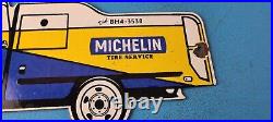 Vintage Michelin Tires Porcelain Gas Auto Truck Service Store Pump Signs