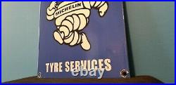 Vintage Michelin Tires Porcelain Gas Bibendum Service Station Dealer Sign