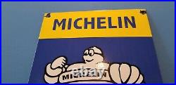 Vintage Michelin Tires Porcelain Gas Bibendum Service Station Dealer Sign