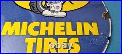 Vintage Michelin Tires Porcelain Gasoline Pump Plate Mickey Mouse Sign