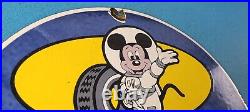 Vintage Michelin Tires Porcelain Gasoline Pump Plate Mickey Mouse Sign