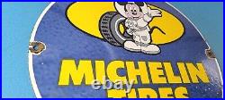 Vintage Michelin Tires Porcelain Gasoline Pump Plate Mickey Mouse Sign