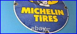 Vintage Michelin Tires Porcelain Gasoline Pump Plate Mickey Mouse Sign