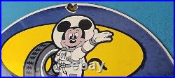 Vintage Michelin Tires Porcelain Gasoline Pump Plate Mickey Mouse Sign