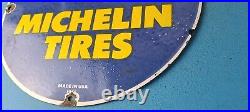 Vintage Michelin Tires Porcelain Gasoline Pump Plate Mickey Mouse Sign