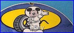 Vintage Michelin Tires Porcelain Gasoline Pump Plate Mickey Mouse Sign