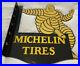 Vintage-Michelin-Tires-Porcelain-Sign-Bibendum-Flange-Double-Sided-Motor-Oil-Gas-01-hrml