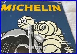 Vintage Michelin Tires Porcelain Sign Bibendum Gas Service Station Motor Oil