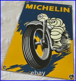 Vintage Michelin Tires Porcelain Sign Bibendum Gas Service Station Motor Oil