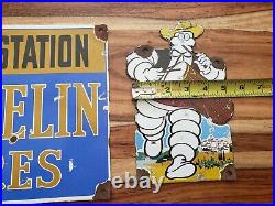 Vintage Michelin Tires Porcelain Sign Farm Motorcycle Truck old sign