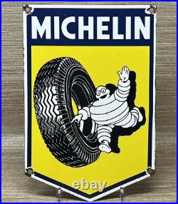 Vintage Michelin Tires Porcelain Sign Gas Oil Continental Goodyear Motorcycle