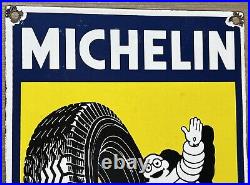 Vintage Michelin Tires Porcelain Sign Gas Oil Continental Goodyear Motorcycle