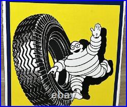 Vintage Michelin Tires Porcelain Sign Gas Oil Continental Goodyear Motorcycle