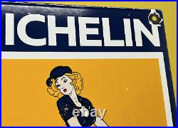 Vintage Michelin Tires Porcelain Sign Gas Oil Continental Goodyear Motorcycle