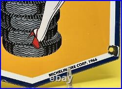 Vintage Michelin Tires Porcelain Sign Gas Oil Continental Goodyear Motorcycle