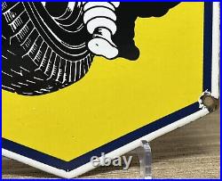 Vintage Michelin Tires Porcelain Sign Gas Oil Continental Goodyear Motorcycle