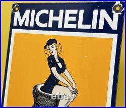 Vintage Michelin Tires Porcelain Sign Gas Oil Continental Goodyear Motorcycle