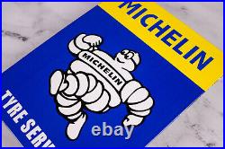 Vintage Michelin Tires Porcelain Tyre Services Station Pump Gas & Oil Sign