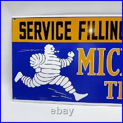 Vintage Michelin Tires Service Station Porcelain Sign Gasoline Motor Oil