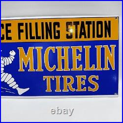 Vintage Michelin Tires Service Station Porcelain Sign Gasoline Motor Oil