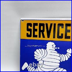 Vintage Michelin Tires Service Station Porcelain Sign Gasoline Motor Oil