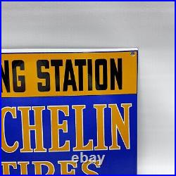 Vintage Michelin Tires Service Station Porcelain Sign Gasoline Motor Oil