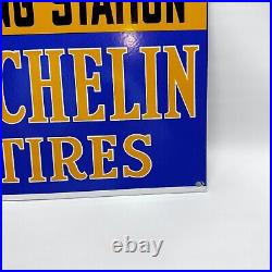 Vintage Michelin Tires Service Station Porcelain Sign Gasoline Motor Oil