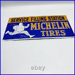 Vintage Michelin Tires Service Station Porcelain Sign Gasoline Motor Oil