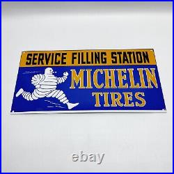 Vintage Michelin Tires Service Station Porcelain Sign Gasoline Motor Oil