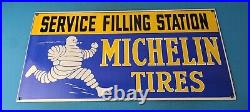 Vintage Michelin Tires Sign Gas Auto Pump Plate Sign Motorcycle Service Sign