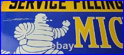 Vintage Michelin Tires Sign Gas Auto Pump Plate Sign Motorcycle Service Sign