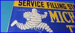 Vintage Michelin Tires Sign Gas Auto Pump Plate Sign Motorcycle Service Sign