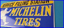 Vintage Michelin Tires Sign Gas Auto Pump Plate Sign Motorcycle Service Sign