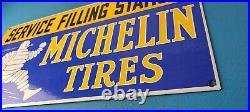 Vintage Michelin Tires Sign Gas Auto Pump Plate Sign Motorcycle Service Sign