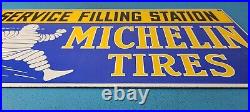 Vintage Michelin Tires Sign Gas Auto Pump Plate Sign Motorcycle Service Sign