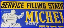 Vintage Michelin Tires Sign Gas Auto Pump Plate Sign Motorcycle Service Sign