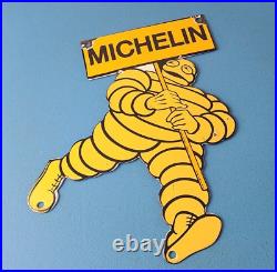 Vintage Michelin Tires Sign Gas Oil Pump Plate Garage Motorcycle Service Sign