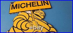 Vintage Michelin Tires Sign Gas Oil Pump Plate Garage Motorcycle Service Sign