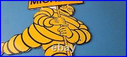 Vintage Michelin Tires Sign Gas Oil Pump Plate Garage Motorcycle Service Sign