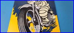 Vintage Michelin Tires Sign Gas Oil Pump Plate Garage Motorcycle Service Sign Vintage Michelin Tires Sign Gas Oil Pump Plate Garage Motorcycle Service Sign