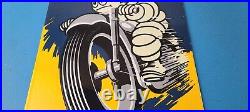 Vintage Michelin Tires Sign Gas Oil Pump Plate Garage Motorcycle Service Sign