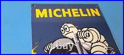 Vintage Michelin Tires Sign Gas Oil Pump Plate Garage Motorcycle Service Sign