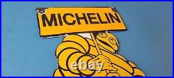 Vintage Michelin Tires Sign Gas Oil Pump Plate Garage Motorcycle Service Sign