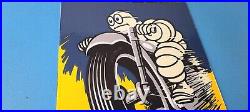 Vintage Michelin Tires Sign Gas Oil Pump Plate Garage Motorcycle Service Sign