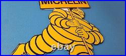 Vintage Michelin Tires Sign Gas Oil Pump Plate Garage Motorcycle Service Sign