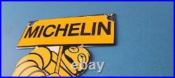 Vintage Michelin Tires Sign Gas Oil Pump Plate Garage Motorcycle Service Sign