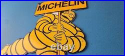 Vintage Michelin Tires Sign Gas Oil Pump Plate Garage Motorcycle Service Sign