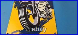 Vintage Michelin Tires Sign Gas Oil Pump Plate Garage Motorcycle Service Sign